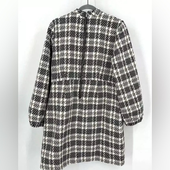 Ivy City Co Anne in Black White Plaid Tweed Mock Neck Sheath Dress Size XXL - Picture 5 of 6